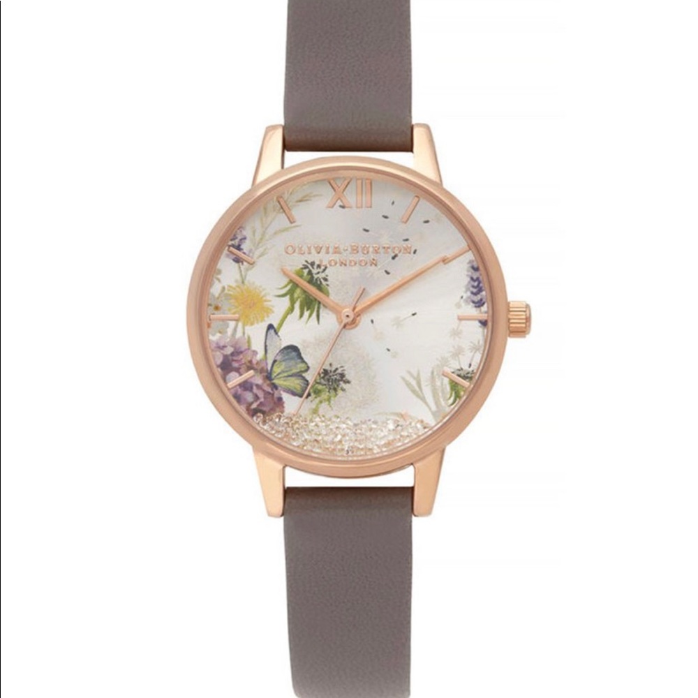 Olivia burton women’s leather wishing watch